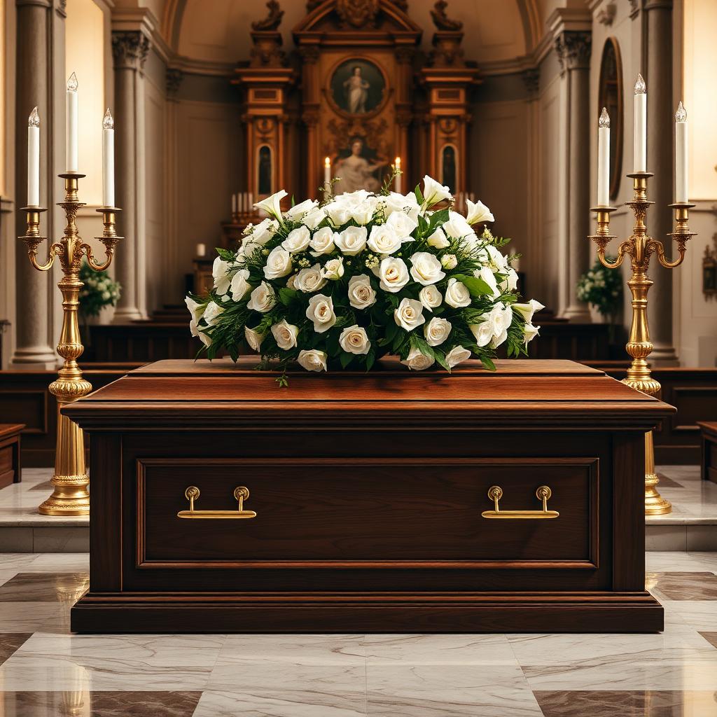 Allestimento in chiesa · rose bianche